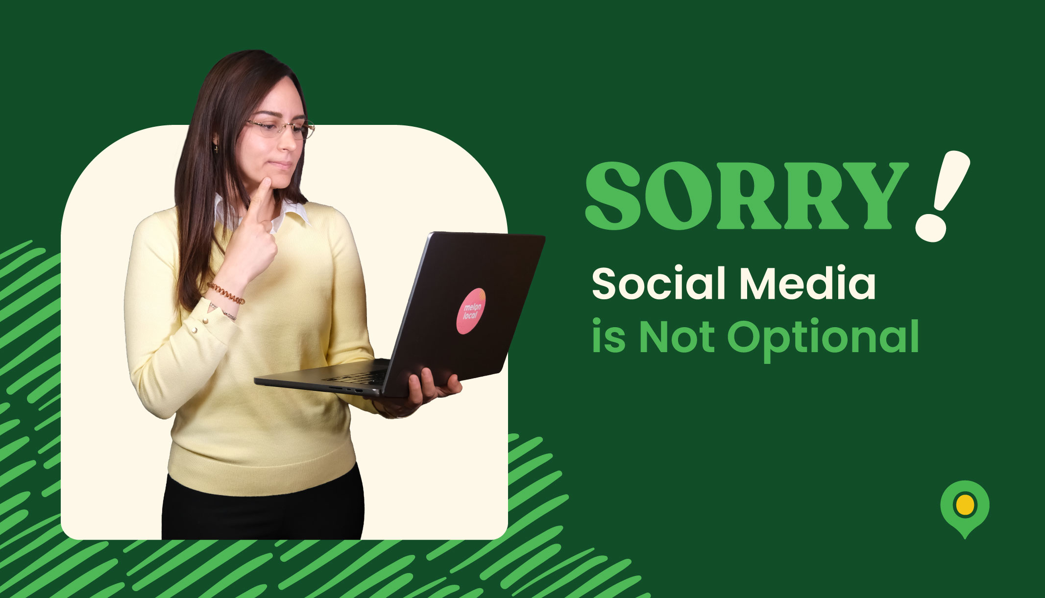 A woman holding a laptop look at her screen surprised.