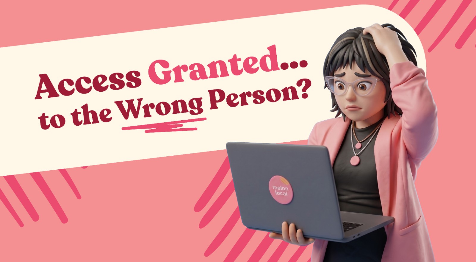 A frustrated business owner holding a laptop contemplating if they gave the right access to their GBP.