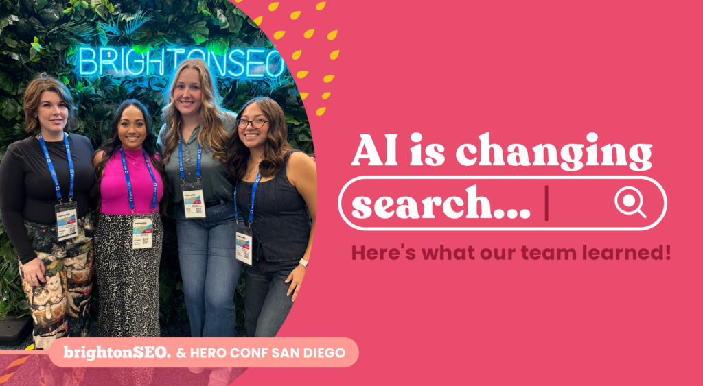 Employees of Melon Local pose for a photo at brighton SEO & Hero Conf.