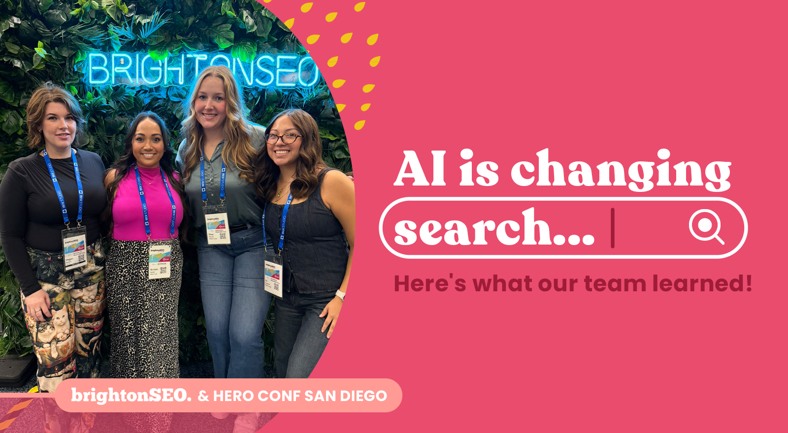 Employees of Melon Local pose for a photo at brighton SEO & Hero Conf.
